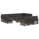 vidaXL Tuinbank Set 14 pcs Zwart poly rattan