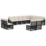 vidaXL Garden Lounge Set 13 pcs Black poly rattan