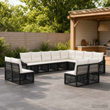 vidaXL Garden Lounge Set 13 pcs Black poly rattan