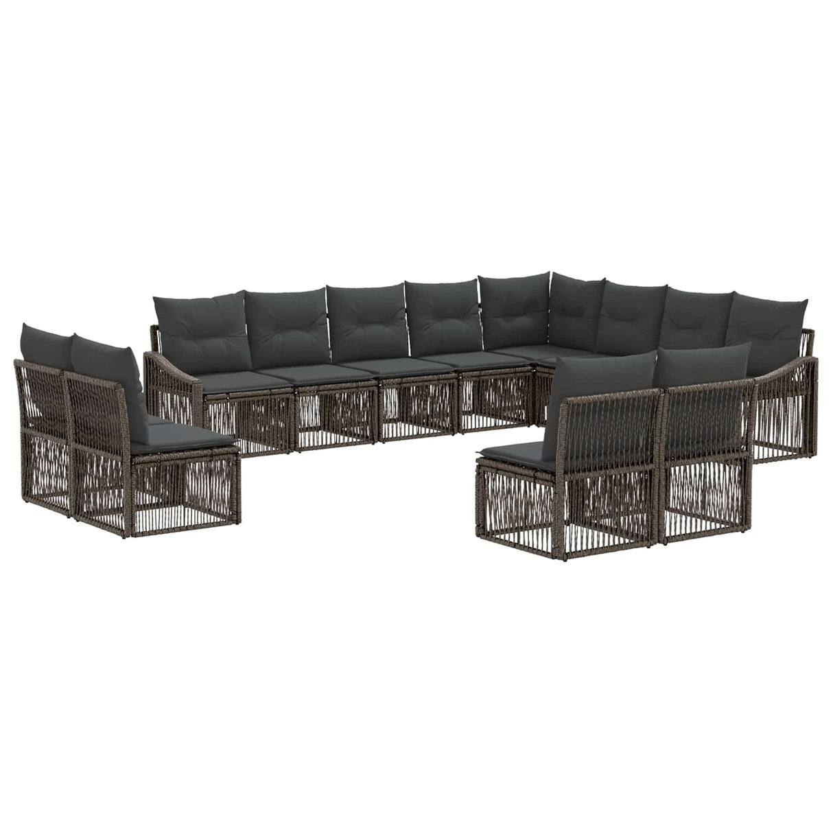vidaXL Garden Lounge Set 13 pcs Black poly rattan