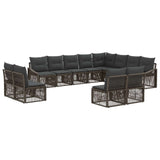 vidaXL Garden Lounge Set 13 pcs Black poly rattan