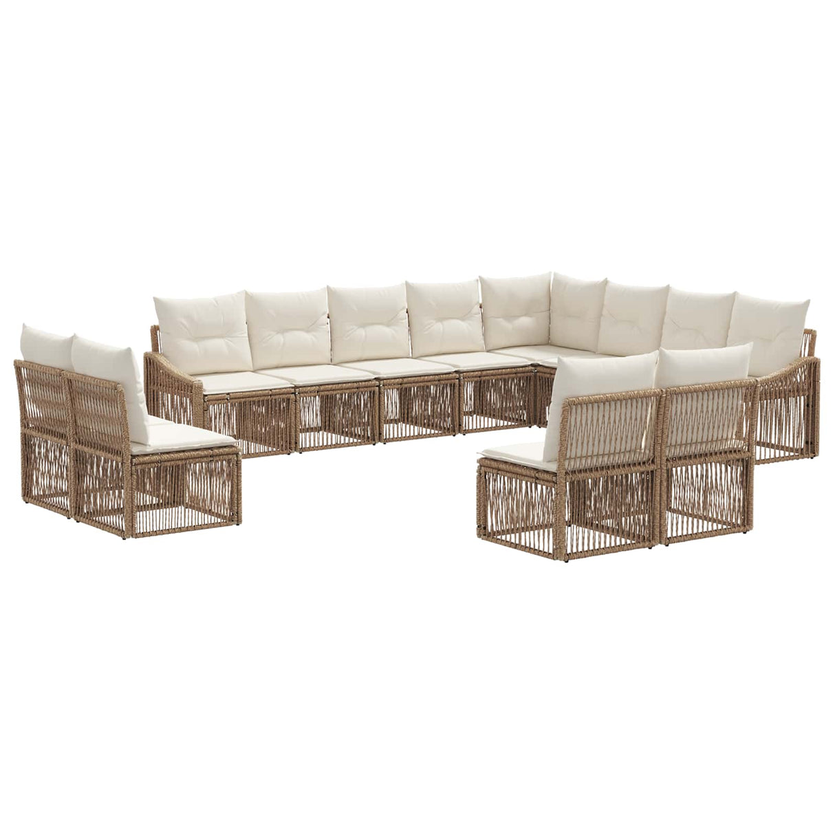 vidaXL Garden Lounge Set 13 pcs Black poly rattan