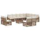 vidaXL Garden Lounge Set 13 pcs Black poly rattan