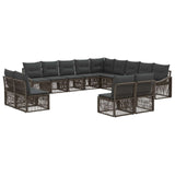 vidaXL Garden Sofa Set 14 pcs Black Poly Rattan