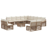 vidaXL Garden Sofa Set 14 pcs Black Poly Rattan