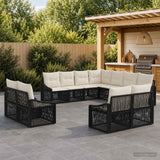 vidaXL Garden Sofa Set 12 pcs Black poly rattan