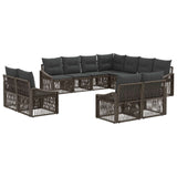 vidaXL Garden Sofa Set 12 pcs Black poly rattan