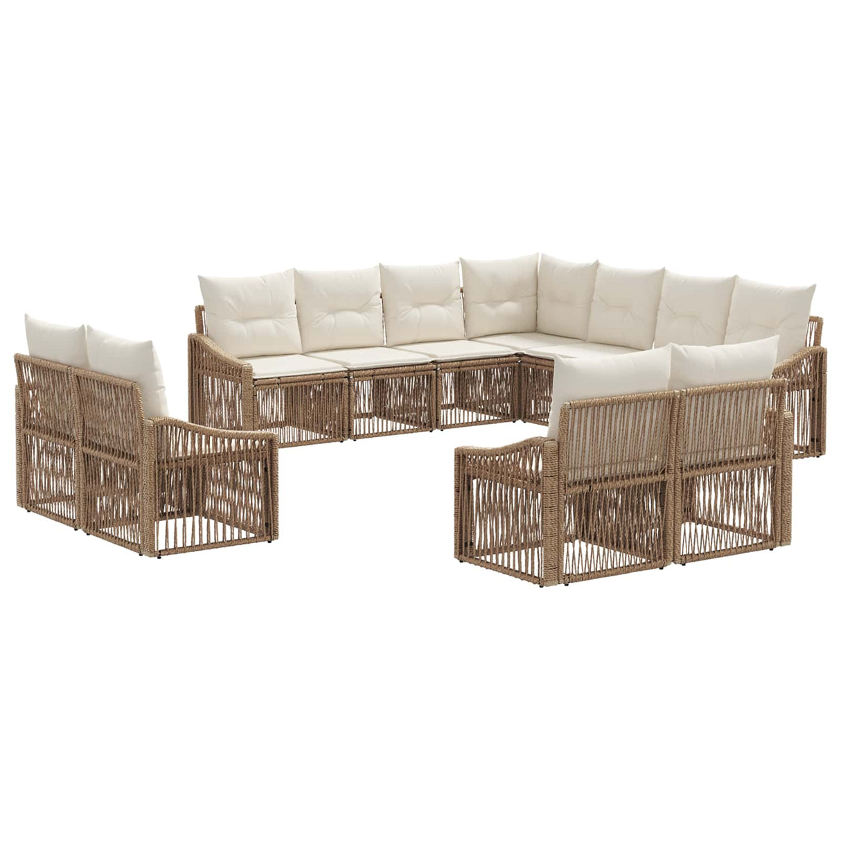 vidaXL Garden Sofa Set 12 pcs Black poly rattan