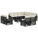 vidaXL Garden Sofa Set 12 pcs Black poly rattan