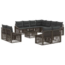 vidaXL Garden Sofa Set 12 pcs Black poly rattan