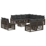 vidaXL Garden Sofa Set 12 pcs Black poly rattan
