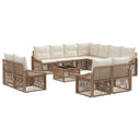 vidaXL Garden Sofa Set 12 pcs Black poly rattan