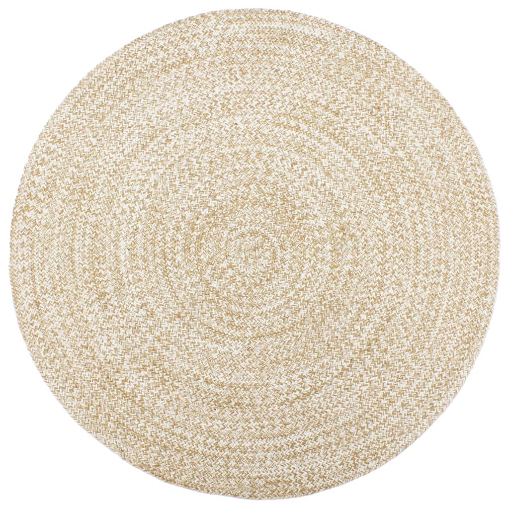 vidaXL Vloerkleed handgemaakt 90 cm jute wit en naturel