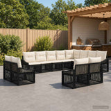 vidaXL Garden Sofa Set 13 pcs Black poly rattan