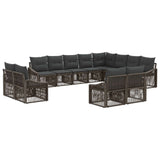 vidaXL Garden Sofa Set 13 pcs Black poly rattan