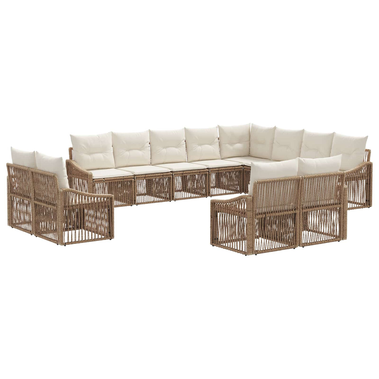 vidaXL Garden Sofa Set 13 pcs Black poly rattan
