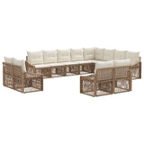 vidaXL Garden Sofa Set 13 pcs Black poly rattan