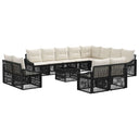 vidaXL Garden Sofa Set 13 pcs Black poly rattan