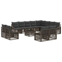 vidaXL Garden Sofa Set 13 pcs Black poly rattan