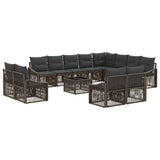 vidaXL Garden Sofa Set 13 pcs Black poly rattan
