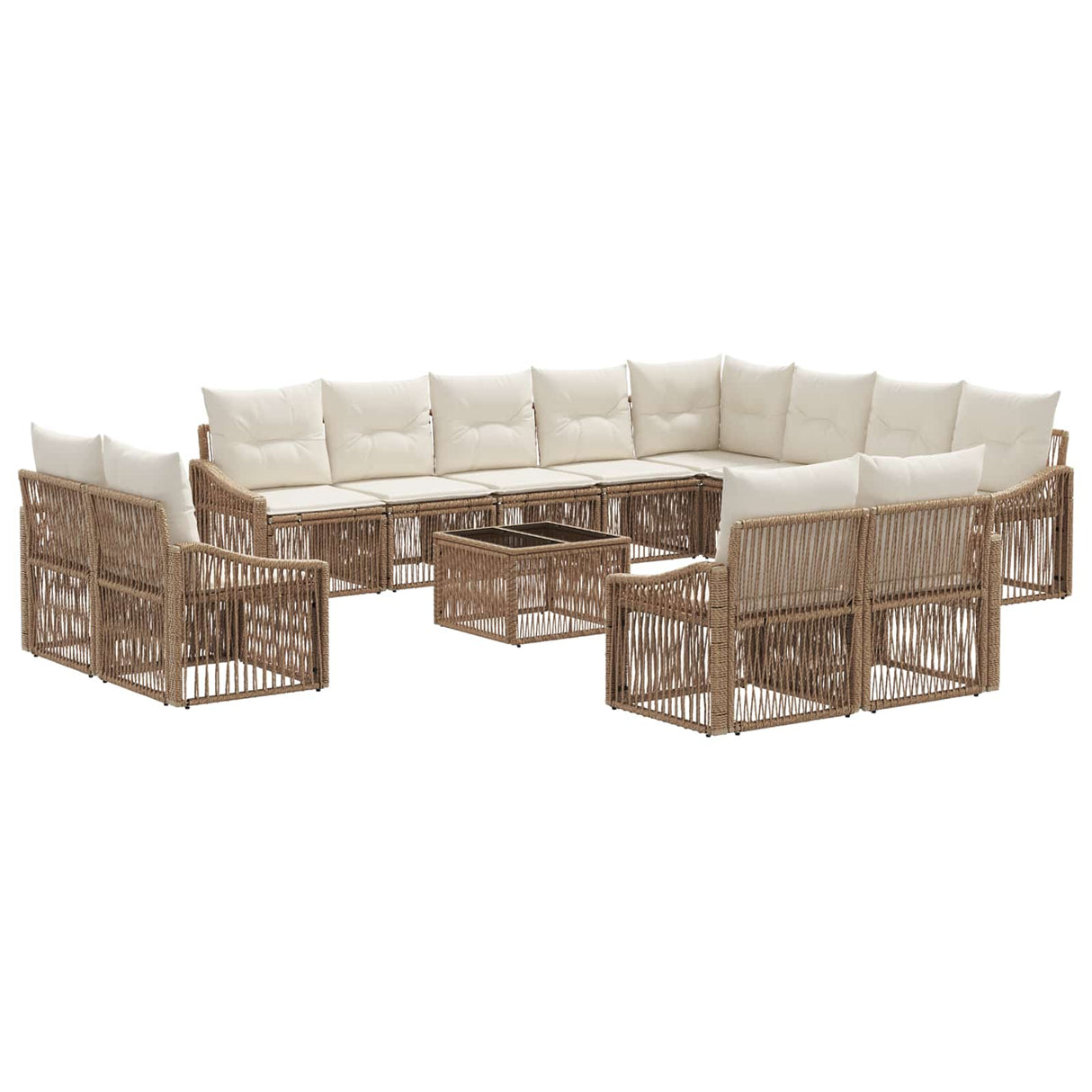 vidaXL Garden Sofa Set 13 pcs Black poly rattan