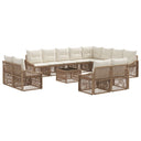 vidaXL Garden Sofa Set 13 pcs Black poly rattan