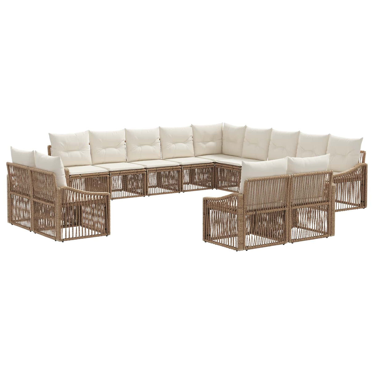 vidaXL Garden Sofa Set 14 pcs Black poly rattan
