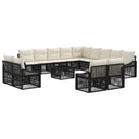 vidaXL Garden Sofa Set 14 pcs Black poly rattan