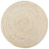 vidaXL Vloerkleed handgemaakt 90 cm jute wit en naturel