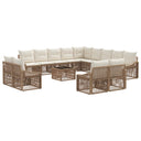 vidaXL Garden Sofa Set 14 pcs Black poly rattan