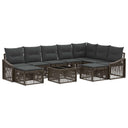 vidaXL Tuinbank Set 10 pcs Zwart poly rattan