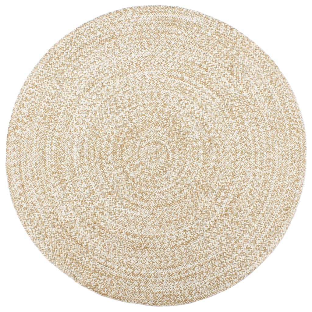 vidaXL Vloerkleed handgemaakt 90 cm jute wit en naturel