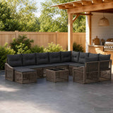 vidaXL Tuinbank Set 11 st Zwart poly rattan