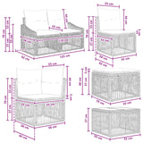 vidaXL Tuinbank Set 11 st Zwart poly rattan