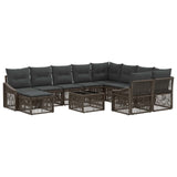 vidaXL Tuinbank Set 11 st Zwart poly rattan