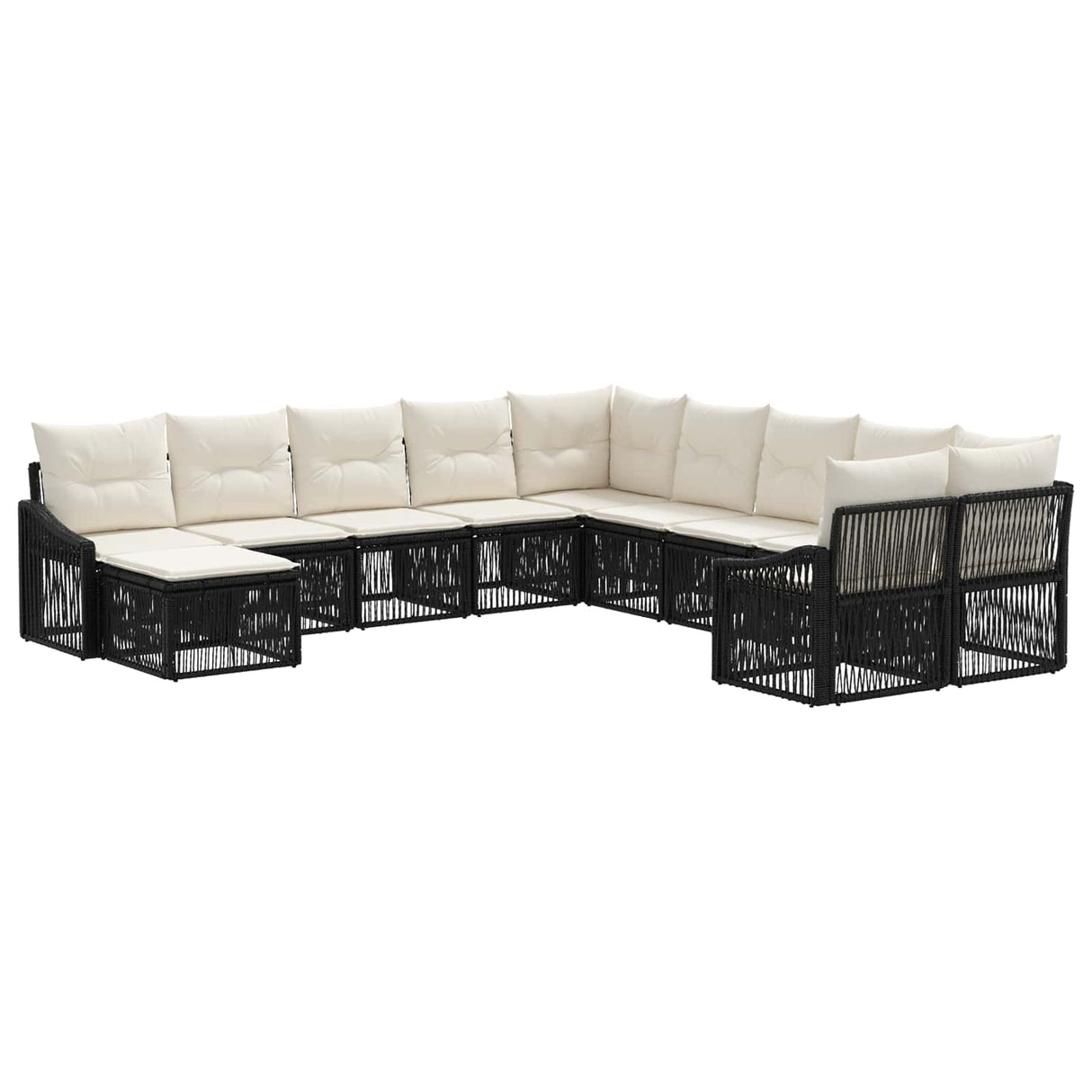 vidaXL Garden Sofa Set 12 pcs Black poly rattan