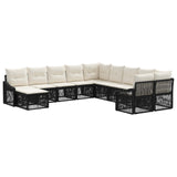 vidaXL Garden Sofa Set 12 pcs Black poly rattan
