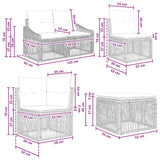 vidaXL Garden Sofa Set 12 pcs Black poly rattan