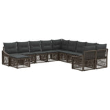vidaXL Garden Sofa Set 12 pcs Black poly rattan