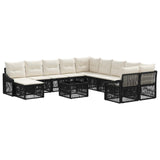 vidaXL Garden Sofa Set 12 pcs Black poly rattan