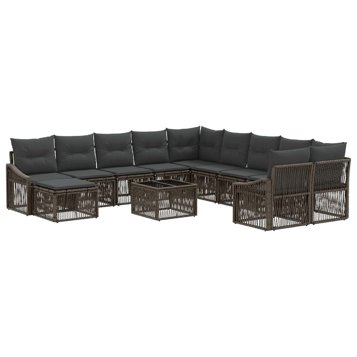 vidaXL Garden Sofa Set 12 pcs Black poly rattan