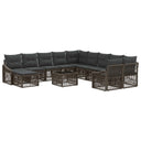 vidaXL Garden Sofa Set 12 pcs Black poly rattan
