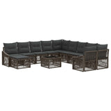 vidaXL Garden Sofa Set 12 pcs Black poly rattan