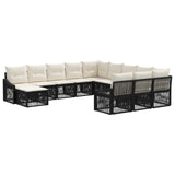 vidaXL Garden Sofa Set 13 pcs Black poly rattan