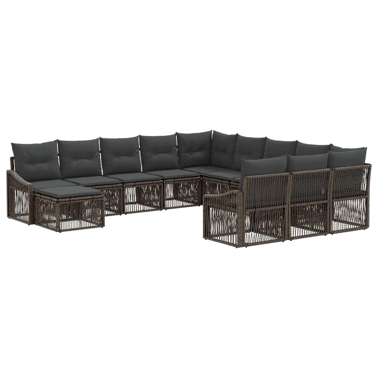 vidaXL Garden Sofa Set 13 pcs Black poly rattan