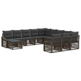 vidaXL Garden Sofa Set 13 pcs Black poly rattan