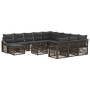 vidaXL Garden Sofa Set 13 pcs Black poly rattan