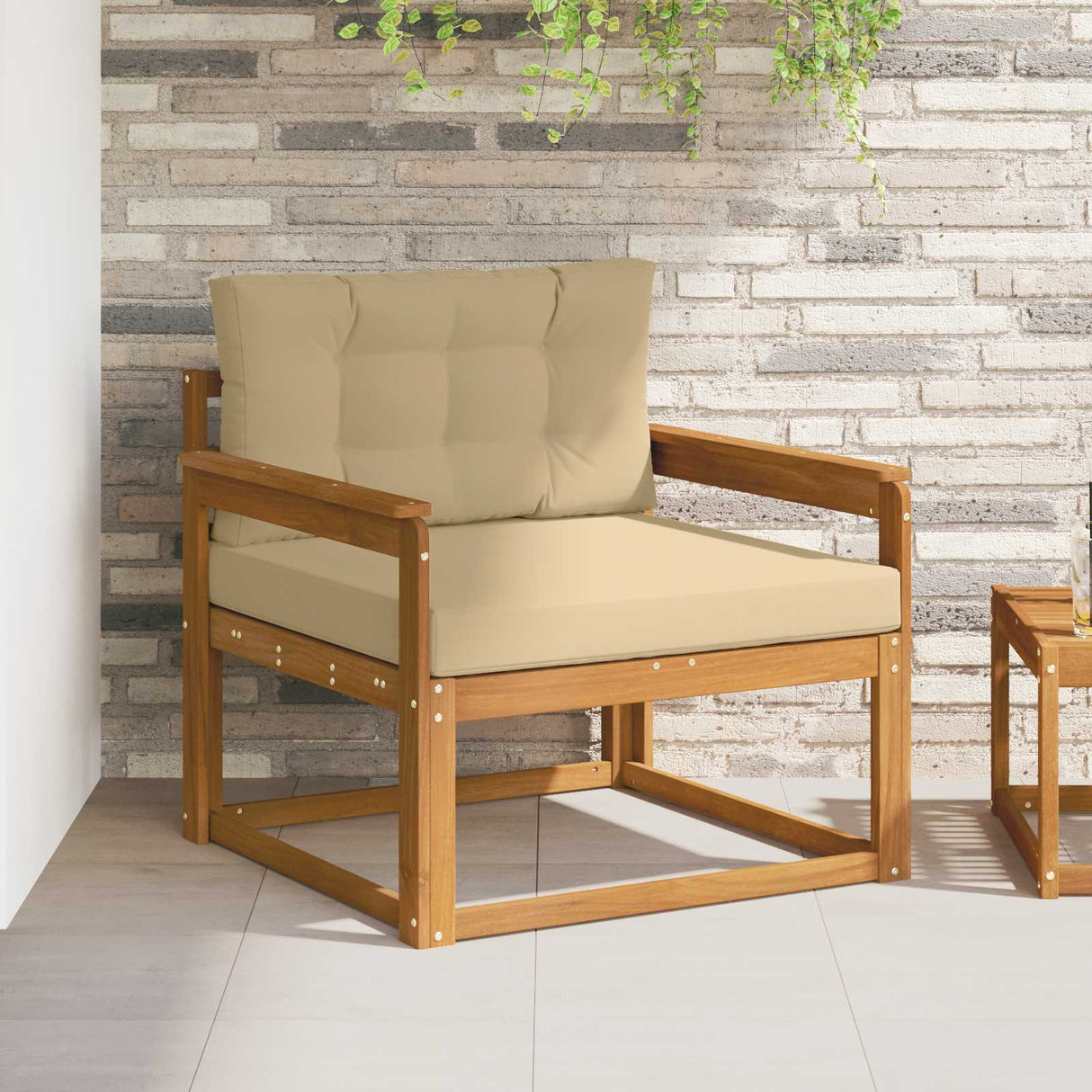 vidaXL Buiten Midden Sofa Massief Acacia Hout Naturel