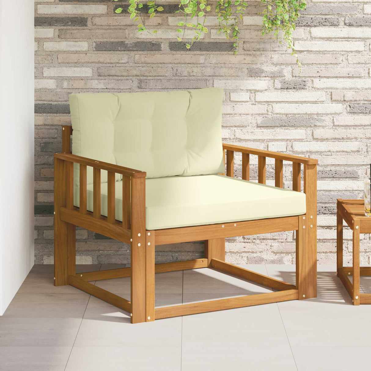 vidaXL Buiten Midden Sofa Massief Acacia Hout Naturel