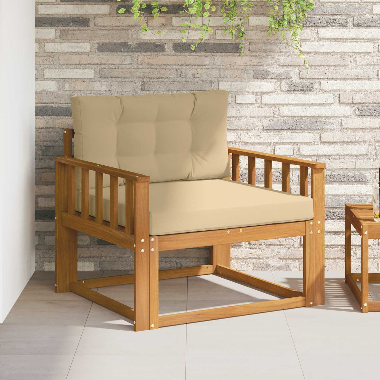 vidaXL Buiten Midden Sofa Massief Acacia Hout Naturel